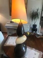 Lampe galets Louis DRIMMER - Vintage- Bon état - Années 70 - Brun noir beige