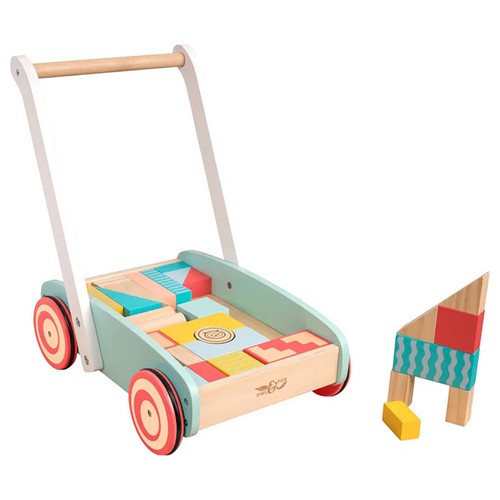 Bois bébé walker avec blocs - bois,