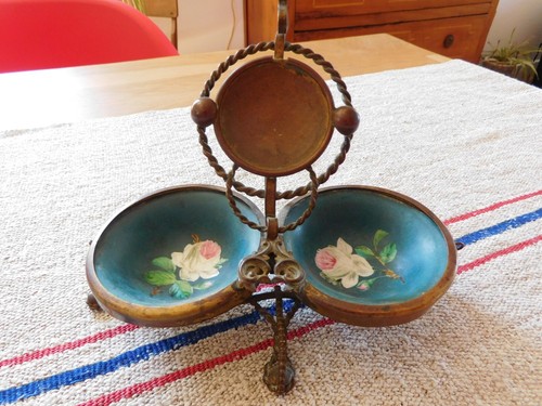 Antique brass and porcelain - antique,