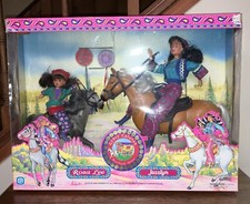 Vintage 1995 Gypsy Caravan Heartland Series Jazzlyn & Rosa Lee Doll Horse Set 