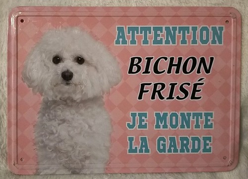 Plaque attention bichon - plaque,