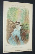 CHROMO 1890-1910 KOLARSINE PAUTAUBERGE FABLES LA FOUNTAIN Gustave Doré 2 GOATS