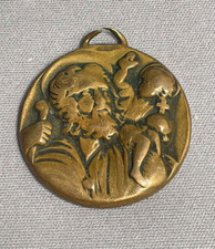 ANCIENNE MEDAILLE RELIGIEUSE SAINT CHRISTOPHE GROTTE SACRÉE DE LOURDES