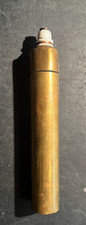 Antique Brass & Porcelain Petrol Candle & Lighter Signed C.H