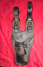 Porte sabre cuir cavalerie à deux sangles fixation à la selle harnachement ww1