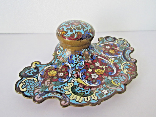Xix encrier emaux cloisonné - -,