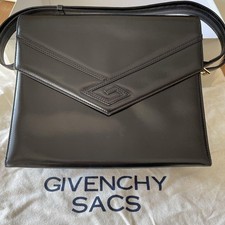 Givenchy Sac Shoulder Bag Black Leather Gold Hardware Used Very Good Condition
