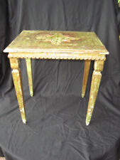 ANTIQUE VENETIAN WOODEN SIDE TABLE PAINTED AND GILDING LOUIS XVI STYLE