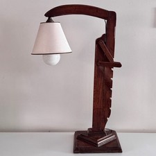 Brutalist Adjustable Wooden System Lamp with Shade 1950 M3697