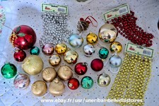 Lot d'Anciennes décorations Noël , boules vintage
