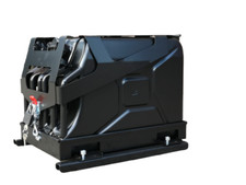 2x Bidon 20L + support acier + bec verseur GELG jerrycan verrouillable RAL9005