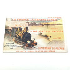 Antique map La France en chemin de fer Orléans Limoges 1901 André Silva