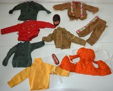 LOT vêtements habit de poupée ACTION JOE + tête yeux mobiles GI JOE vintage 70's