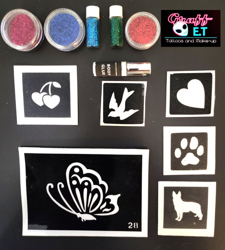 Kit complet pochoirs tatouages - complet,