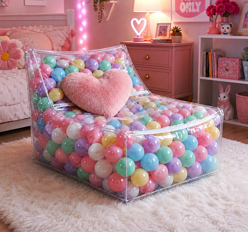 Clear inflatable beanbag chair - clear,