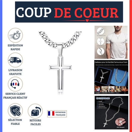 Collier croix argent - collier,