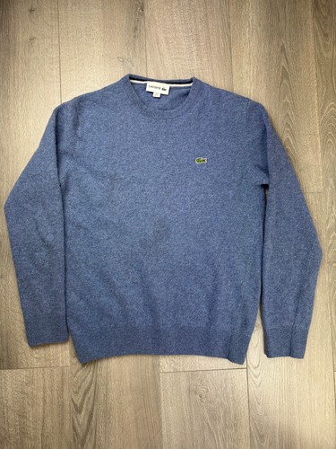 Pull lacoste bleu laine - pull, /