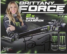 SIGNED! 2025 BRITTANY FORCE NHRA TOP FUEL DRAGSTER  MONSTER 2X CHAMPION POSTCARD