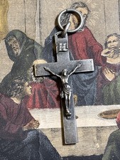 ancien Crucifix Christ En