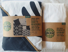 Parure réversible Sincère neuve housse de couette 240x220 et drap housse 140