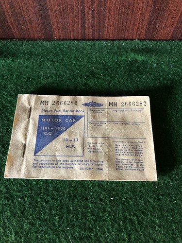 Old motor fuel ration - ration, book