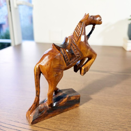 Antique wooden carved horse - wooden,