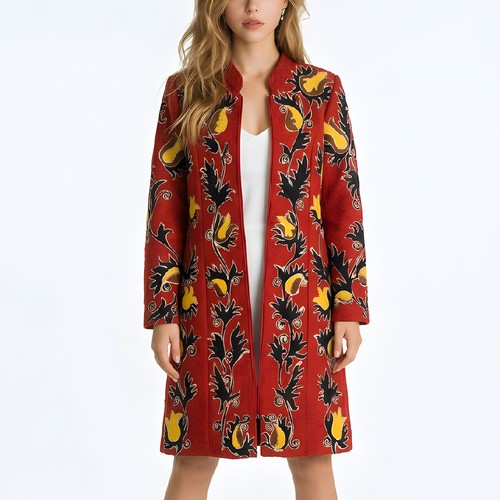 Veste brodée rouge manteau - rouge,,