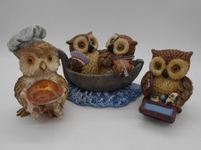 07) MAGNIFICENT LOT OF 3 RESIN OWL OWLS ITALY FIGURES?