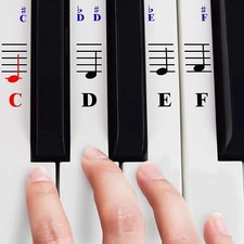 Piano Stickers for Keyboard Keys 49/61/76/88 - Transparent And Amo...
