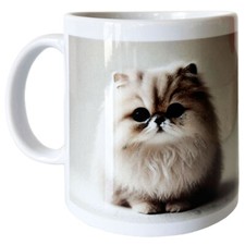Mug en céramique blanche chat