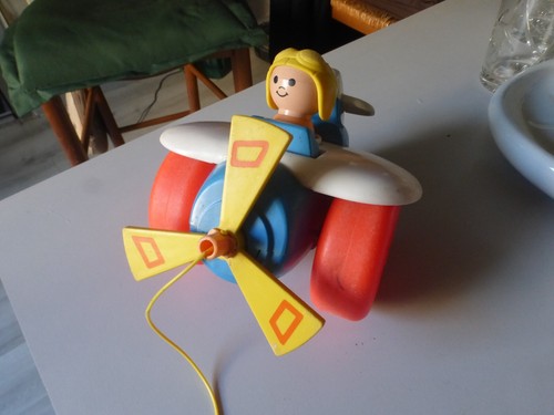Vintage jouet avion a tirer - a,