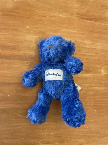 Doudou peluche ours poilu - ours, bleu