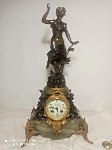 Pendule art nouveau onyx - , et