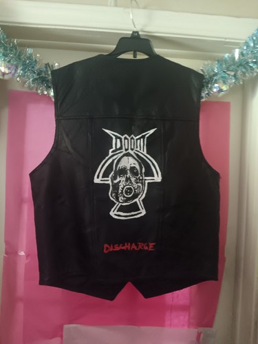 Punk leather vest - punk, moto