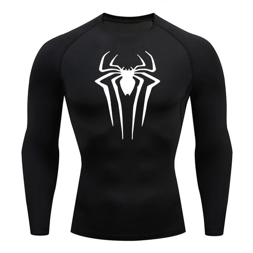 Men spider print running - running, shirt
