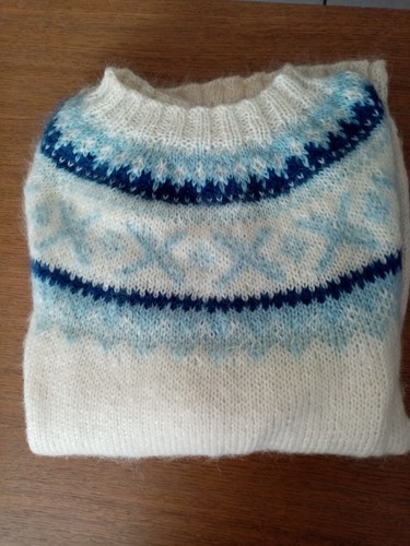 Pull mohair jacquard neuf fait - neuf,