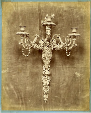 L.L. France, Paris, Garde Meuble, Applique Louis XVI Vintage Albumen Print.  Ti