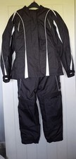 RICHA LADIES MOTORBIKE JACKET AND TROUSERS BLACK/WHITE SIZE 14