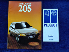 1988 Peugeot 205 XE XL GL XLD GLD XRD GRD SRD GT XS GTi Brochure + Price List