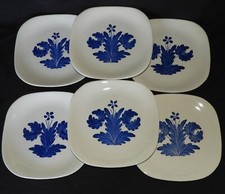 Blue flowers LUNEVILLE - BADONVILLER * set x6 flat plates 24 cm