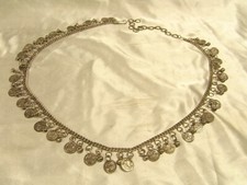 ANCIENNE CEINTURE BERBERE METAL ARGENTE CHAINE BRELOQUE ORIENTALE