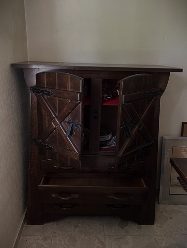 Meuble bar rangement bois - rangement,