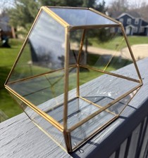 Trapezoid Brass & Glass