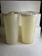 2 Tupperware Tall Water/Juice/ Tea/ Liquid Containers One Lid Not Completed.