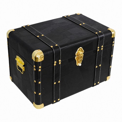 Coffre rangement cuir pu - de,