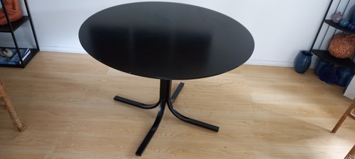 Table ronde bois noir sans - en,