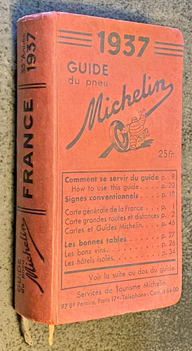 Guide michelin rouge 1937 - guide,