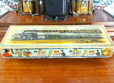 Vintage 1920s Embossing Company's Double Twelve Express Dominoes 1212 Train