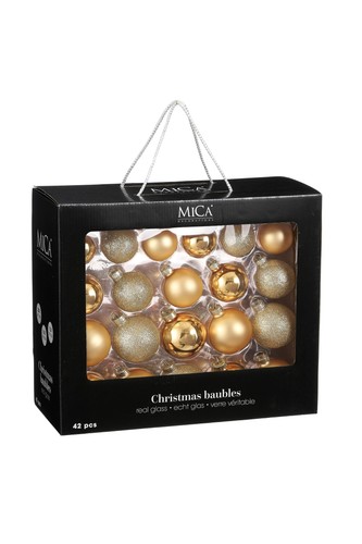 Mica decorations set boules - de,