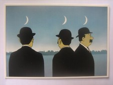 Ancienne CP Carte Postale Tintin 1970 / Parodie Magritte 3 Dupondt / Etat neuf